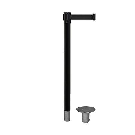 Stanchion Belt Barrier Removable Base Black Post 7.5ftBlack Belt